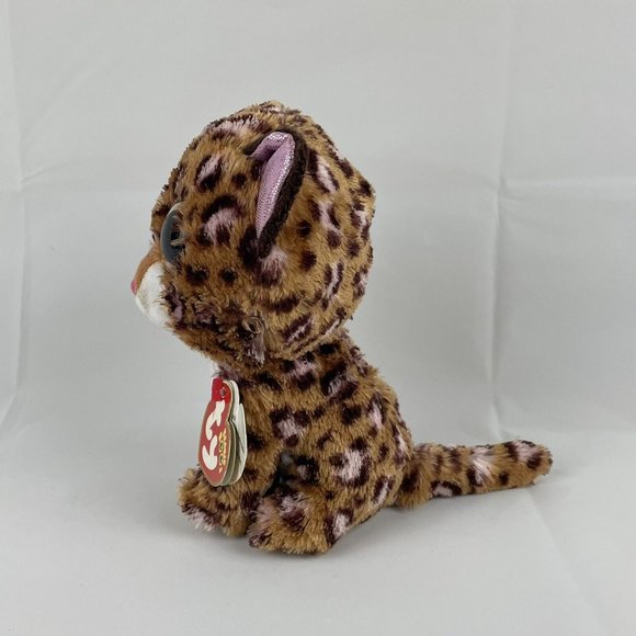 Ty Beanie Boos Patches 6" Plush Leopard Jaguar Cat w/Tags Pink Sparkle Big Eyes - Picture 2 of 7